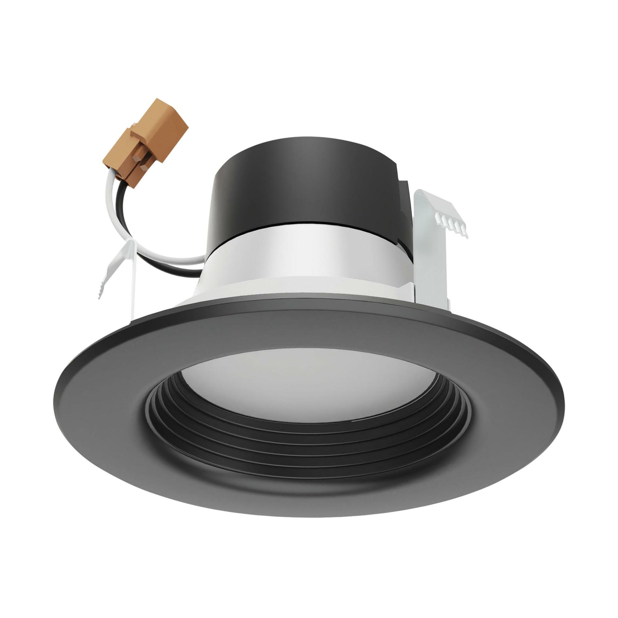 7 Watt - LED Downlight Retrofit - 4 Inch - CCT Selectable - 120 Volts - Dimmable - Black Finish