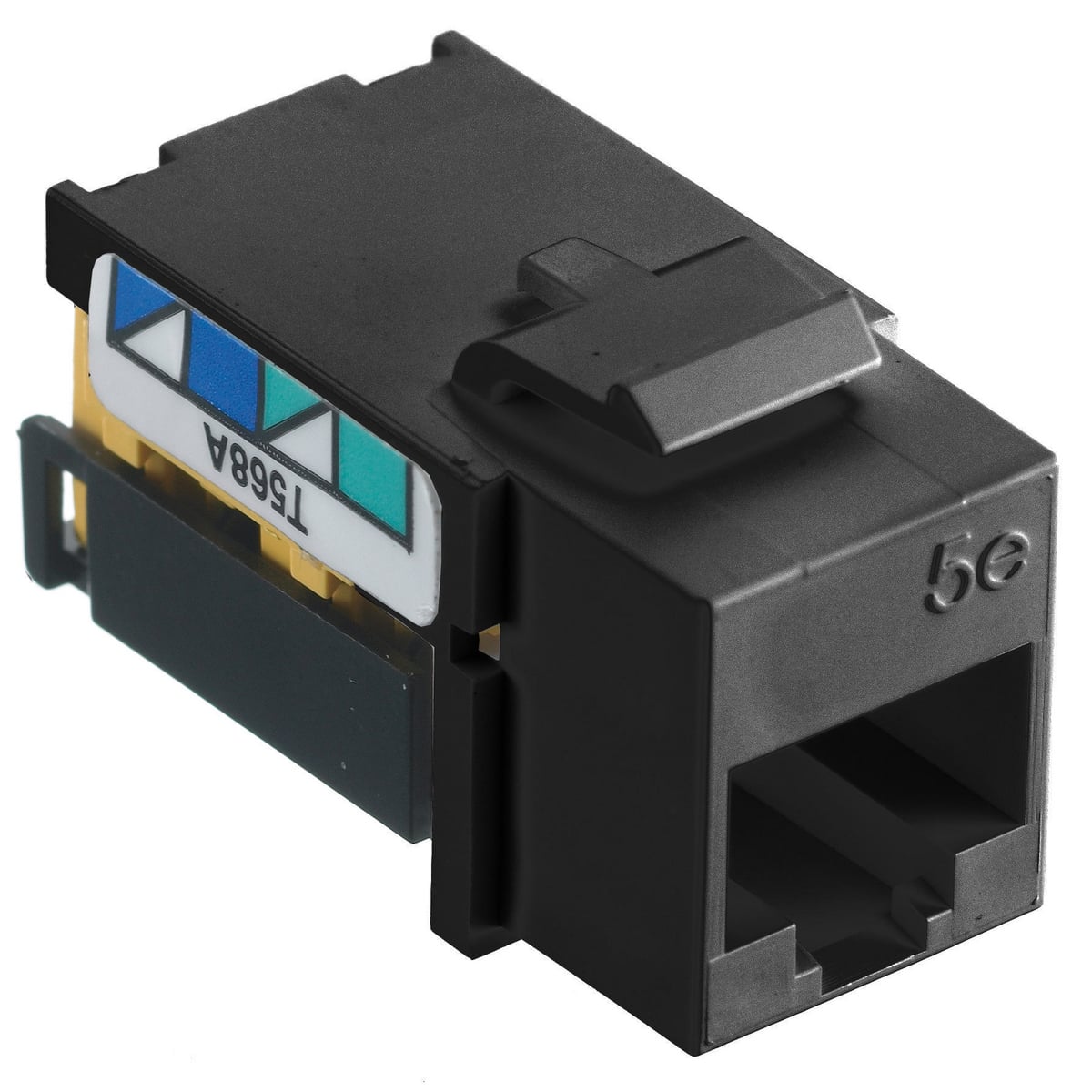 Net Select, Jack, Cat5e, 8-Position, Universal A/B, Black