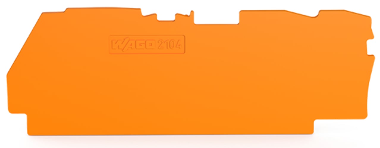 End and intermediate plate; 1 mm thick; for 3-conductor terminal blocks; orange