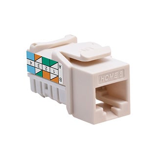 Home 6 Snap-In Connector, T568A Wiring, Light Almond