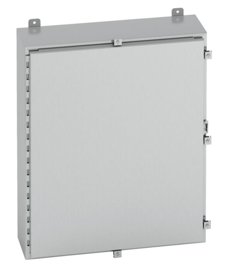 24246-4XS 1-Door Electrical Enclosure, 24 in W x 6 in D x 24 in H, NEMA 4X/IP66 NEMA Rating, 304 Stainless Steel