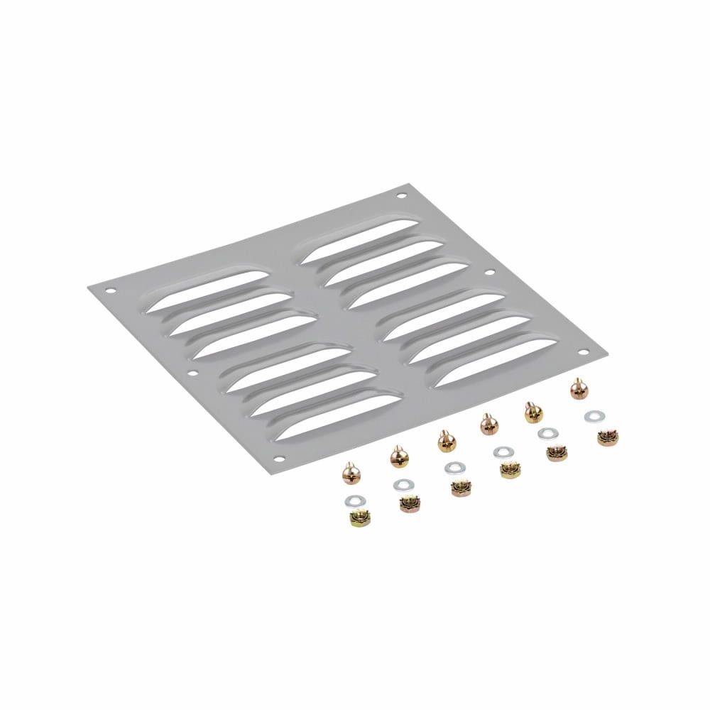 Eaton B-Line series bolt on accessories, ANSI 61 gray polyester powder coated, Designed to be used with B-Line series filter kit, Steel, Louver plate size 5.62", Bolt-on accessories, Louver plate kits, 16 gauge
