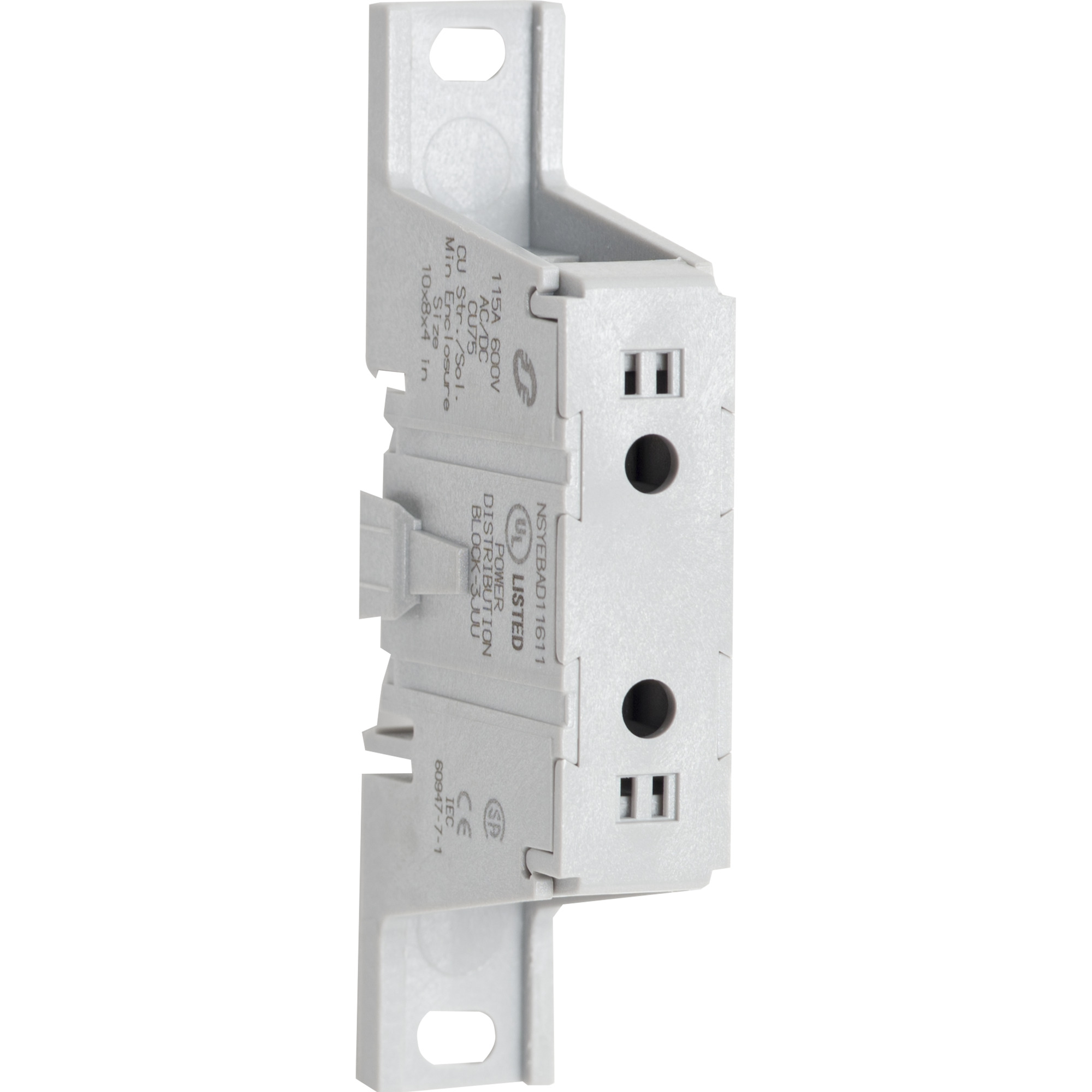 Power distribution block, Linergy, enclosed, 115A CU, 600 V, 1 line side lug, 1 load side lug, AL lug
