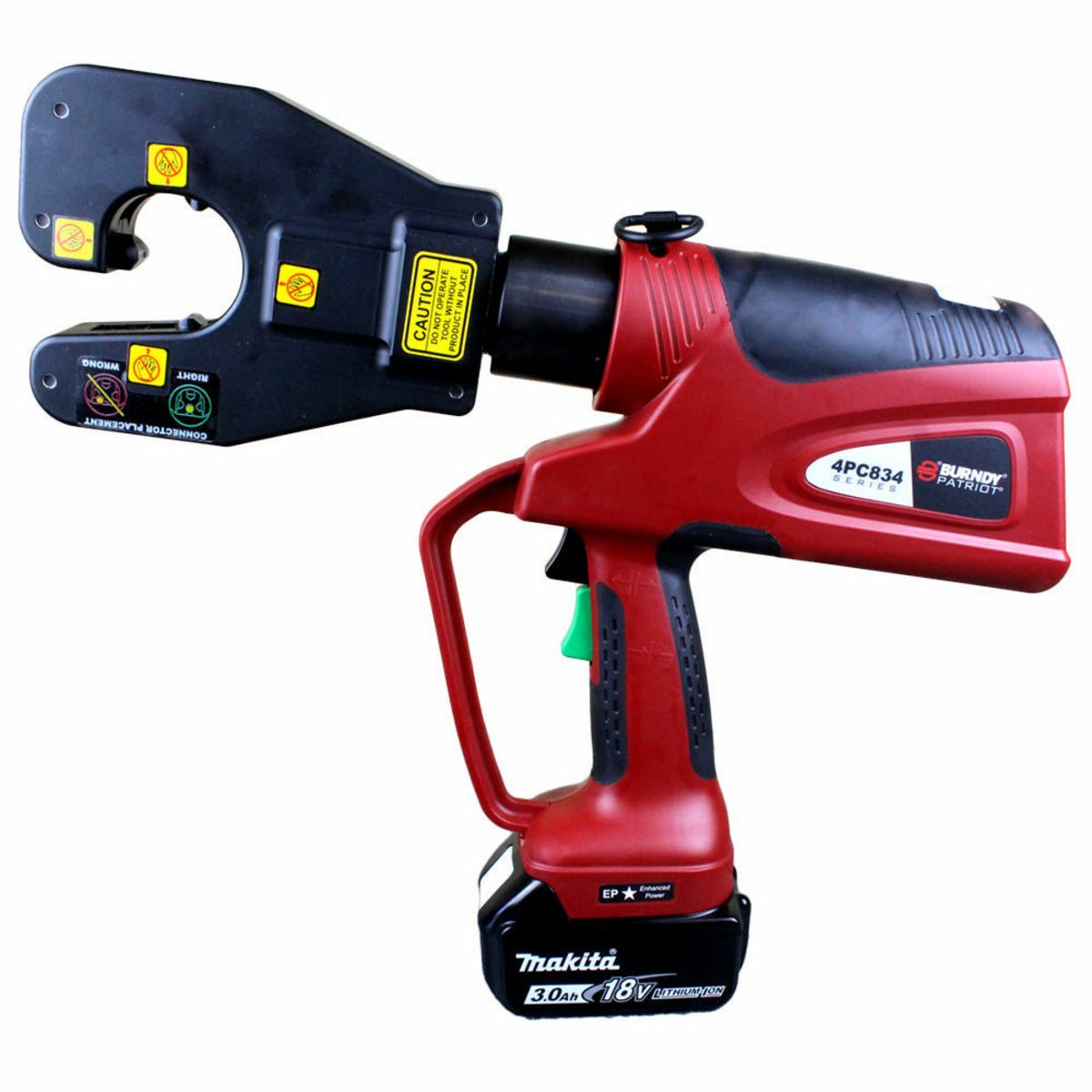 PAT4PC834 4-POINT? 6T Dieless C-Head Battery Crimper, 3Ah Li-ion, AC, Hard Case.
