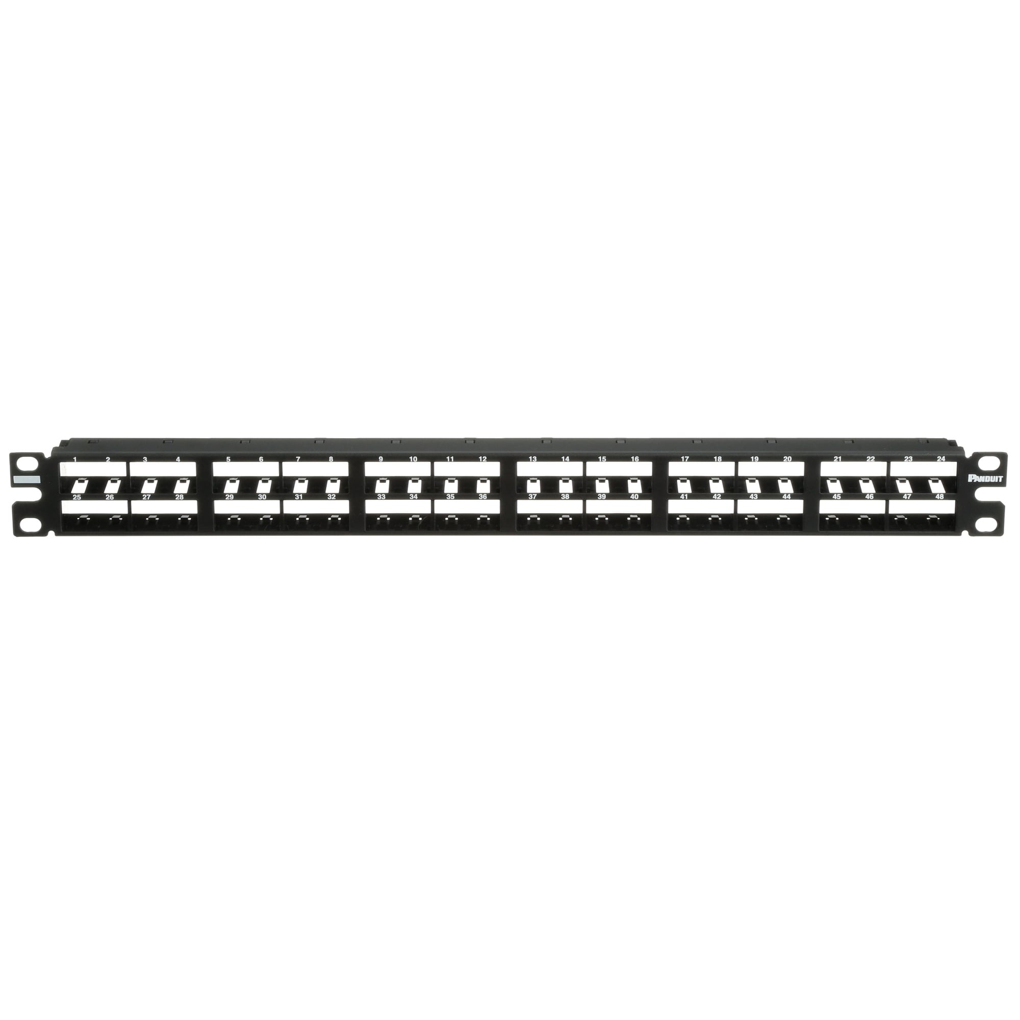 CPP48HDWBLY Mini-Com PanNet 1RU Flat High Density Unshielded Modular Patch Panel, 48 Ports, Cold Rolled Steel