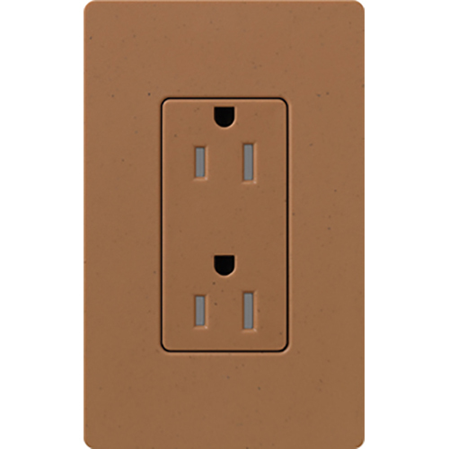Claro, Satin, Tamper-resistant receptacle, 125V/15A in terracotta