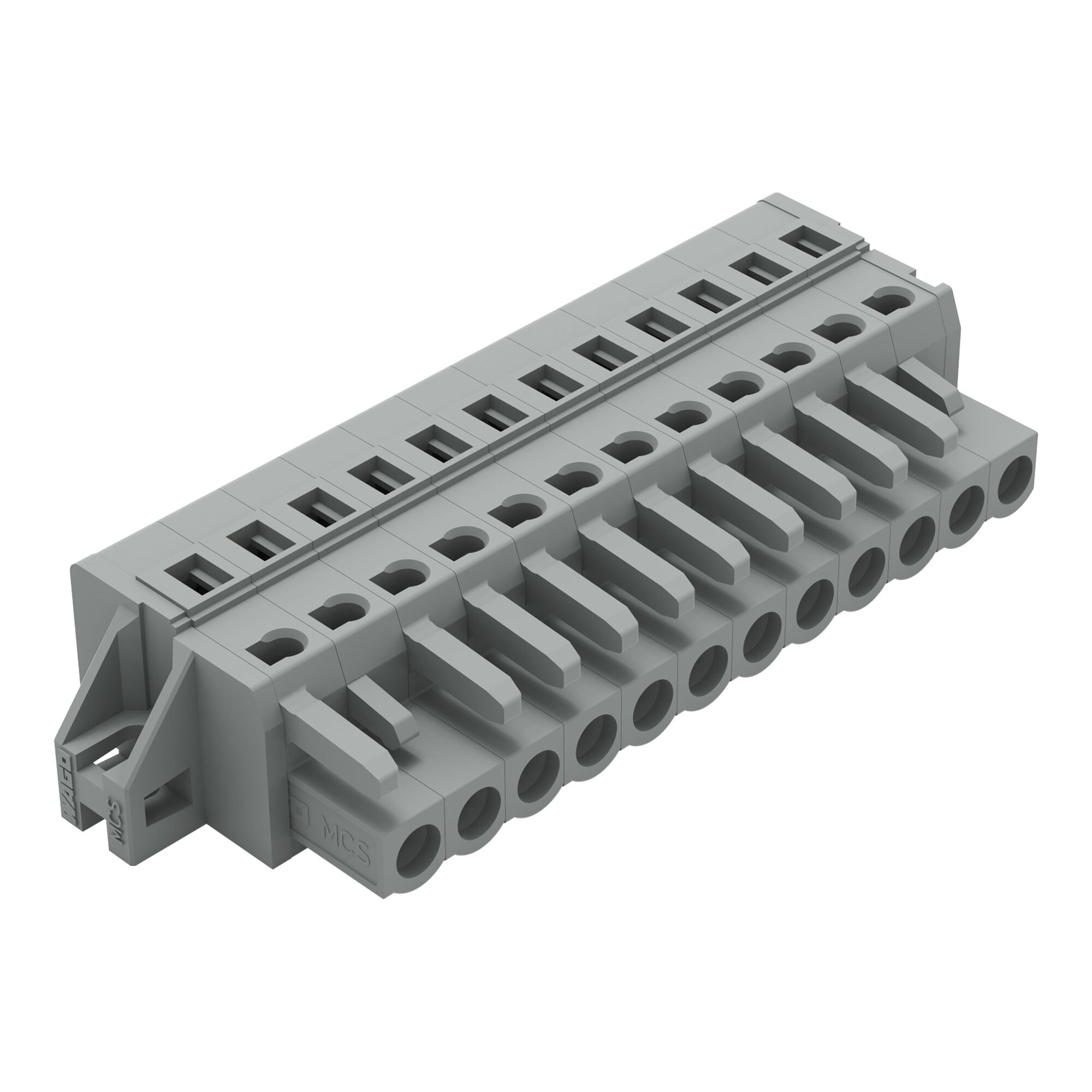 1-conductor female connector; CAGE CLAMP; 2.5 mm; Pin spacing 5 mm; 12-pole; clamping collar; 2,50 mm; gray