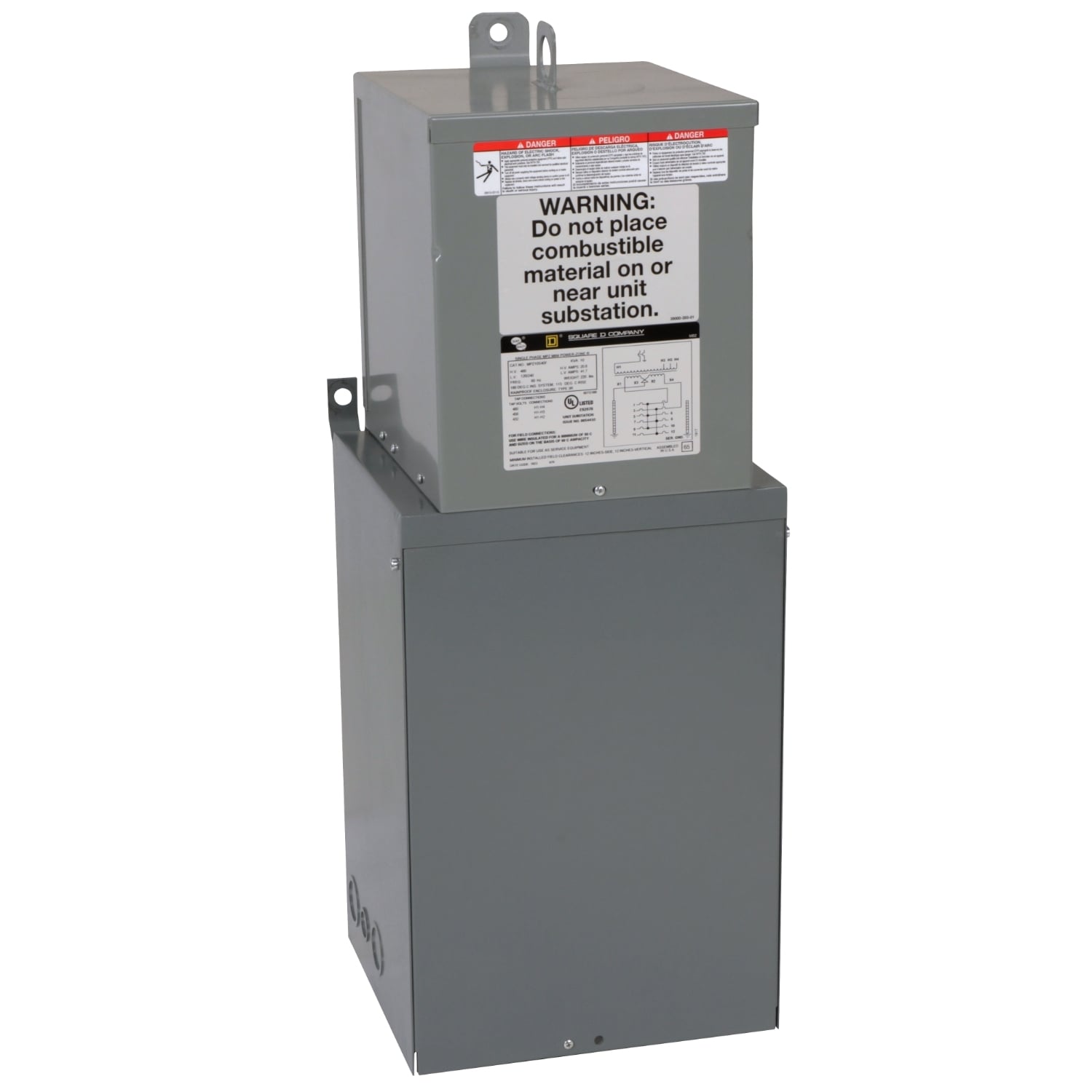 Unit substation, Mini Power-Zone, plug on, 7.5kVA, 1 phase, 480V primary, 120/240V secondary, 18kA, A
