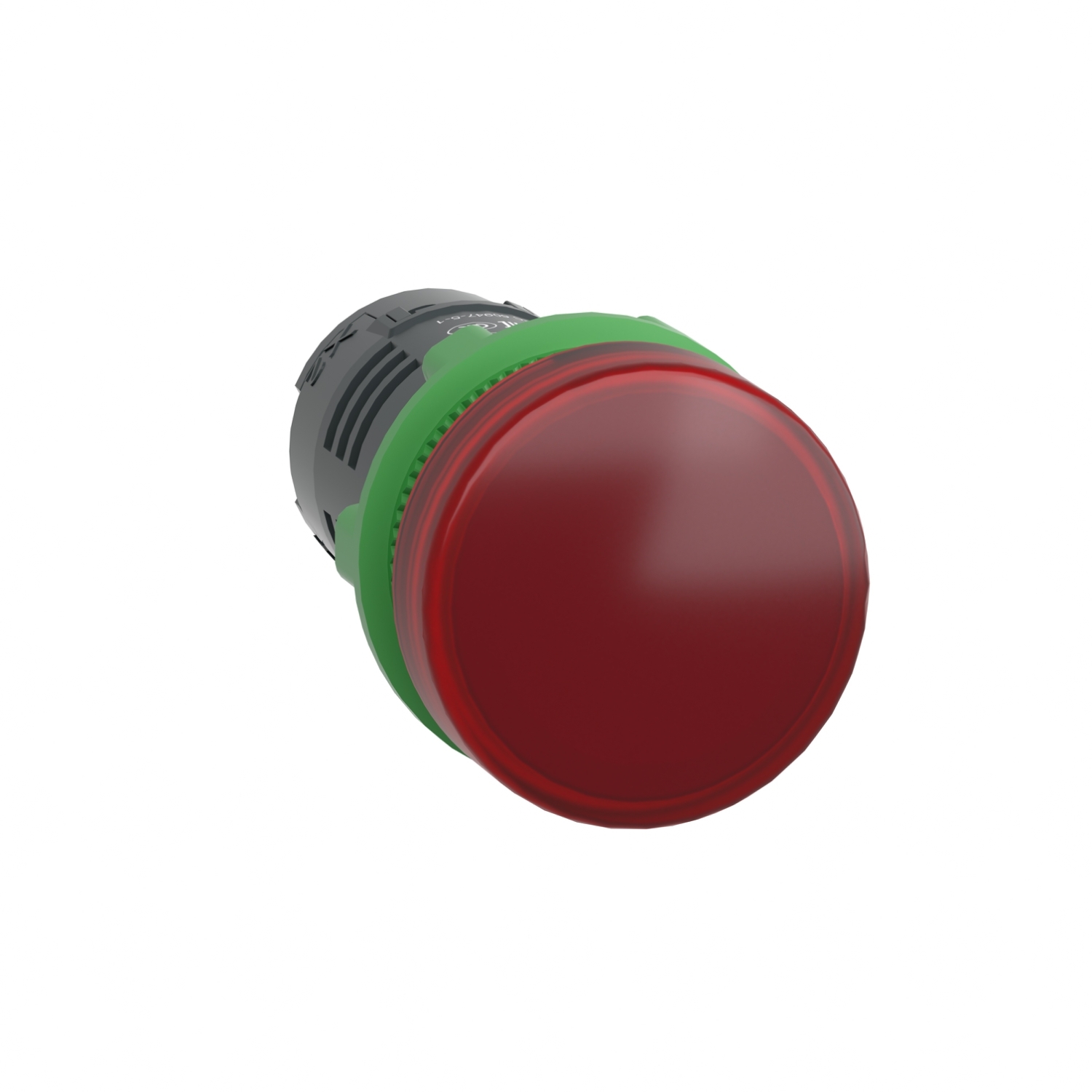 Monolithic pilot light, Harmony XB5, grey plastic, red, 22mm, universal LED, plain lens, 230...240V AC