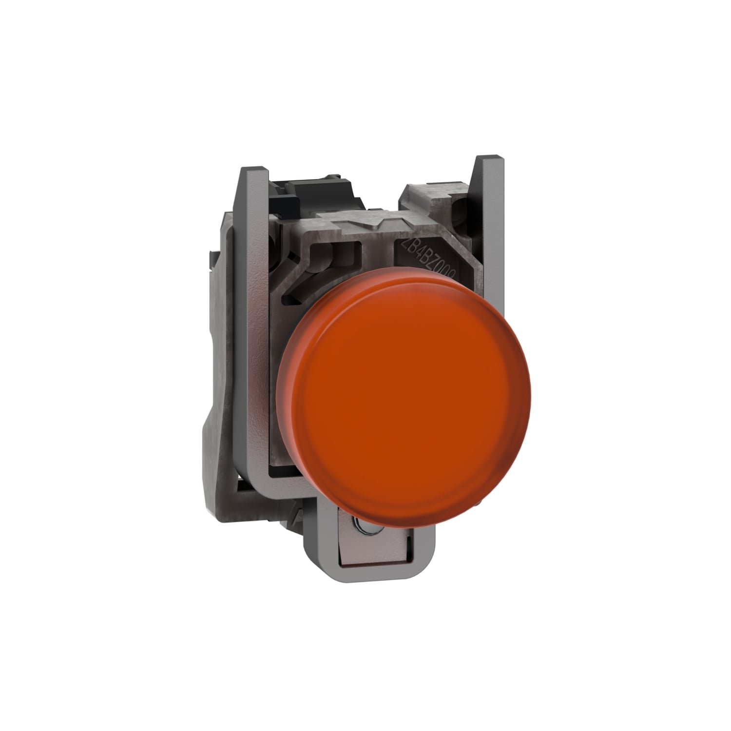 Pilot light, Harmony XB4,metal, orange, 22mm, universal LED, plain lens, 230...240V AC