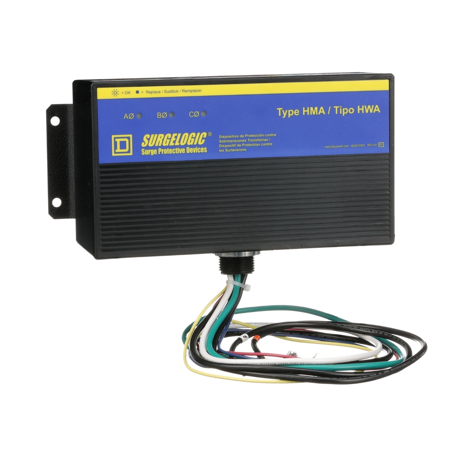 Surge protection device, Surgelogic, HWA, 100kA, 480Y/277 VAC, 3 phase, 4 wire, NEMA 4X