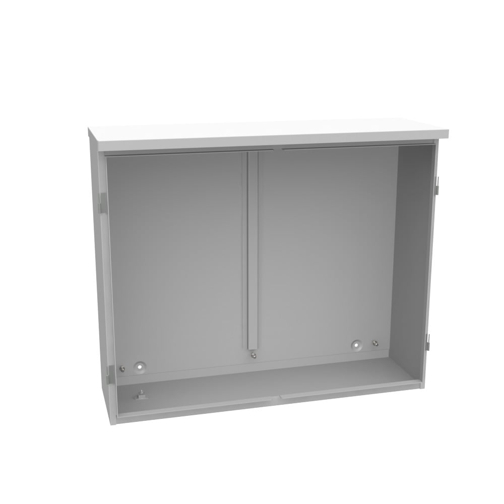 30x10x36 Hinge Cover Type 3R Steel No Knockouts ANSI 61 Gray Double Doors Padlocking 3PT Handle Back Panel Weld Studs Drip Shield No Center Post