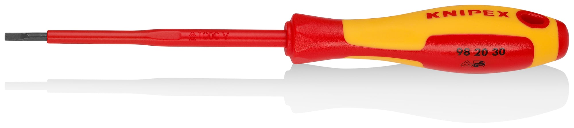 Slotted Screwdriver, 4 in.-1000V Insulated, 7/64 in. tip, 8 in., Multi-Component, VDE