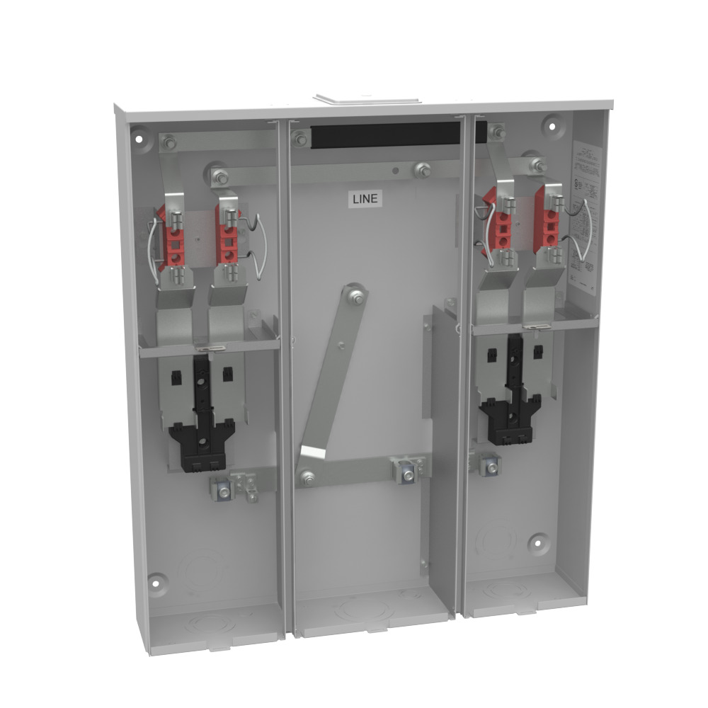 U5902-X 4 Term, Ringless, Large Closing Plate, 2 Position, 2-125 Amp, Main Breaker Provision, 22 kAIC