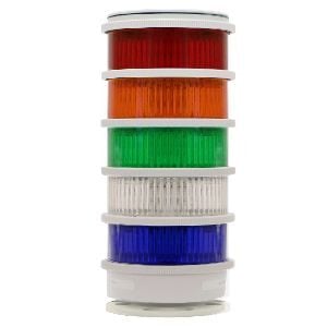 Clearview Multi-Mode Stack Light Module With Gray Ring, 120 VAC, LED Lamp, 2.953 in Dia, Surface Mount, Red