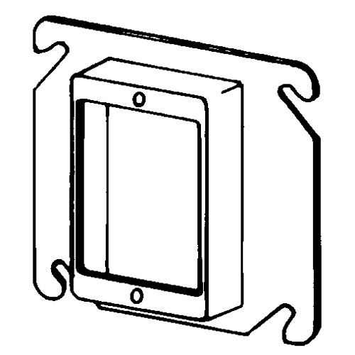 Features:Configuration Single Device Drawn, Standard:UL E18095, Material:Steel, Shape:Square, Size:4 X 4 X 0.75IN, Cubic Capacity:5.5CI
