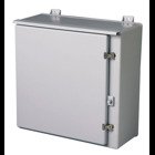 wall mounted panel enclosure, 36.62" height, 18.43" length, 36.62" width, NEMA 4X, Hinged cover, RHCF enclosure, Wall mount, Medium single door, External mounting feet, Fiberglass, Seamless poured in-place gasket