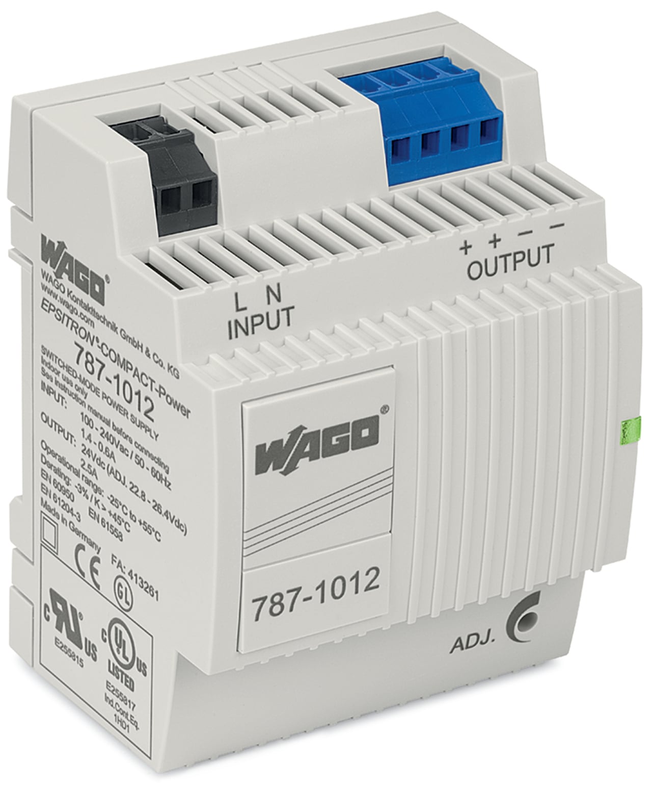 Switched-mode power supply; Compact; 1-phase; 24 VDC output voltage; 2.5 A output current