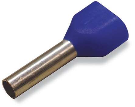 Twin ferrule; Sleeve for 2 x 2.5 mm / AWG 14; insulated; blue