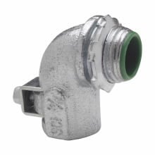 Eaton Crouse-Hinds series ACB connector, 0.520-0.920" cable opening, AC/MC and FMC, 90 angle, Malleable iron, 1/2"