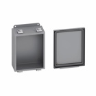 Eaton B-Line series JIC panel enclosure, 14" height, 6" length, 12" width, NEMA 4, Screw cover, 4LC enclosure, Wall mount, Small single door, External mounting feet, Carbon steel, Seamless poured in-place gasket