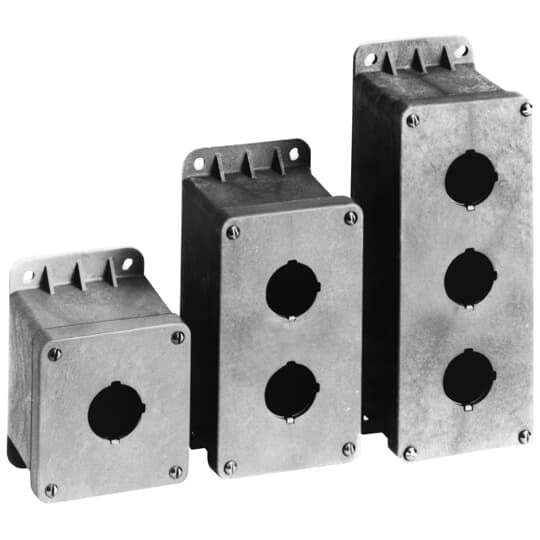 Non-metallic 30.5mm (3) hole pushbutton enclosure.