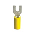 Insulated Vinyl Locking Fork Terminal for Wire Range 12-10 Stud Size #10, Yellow, Package of 500