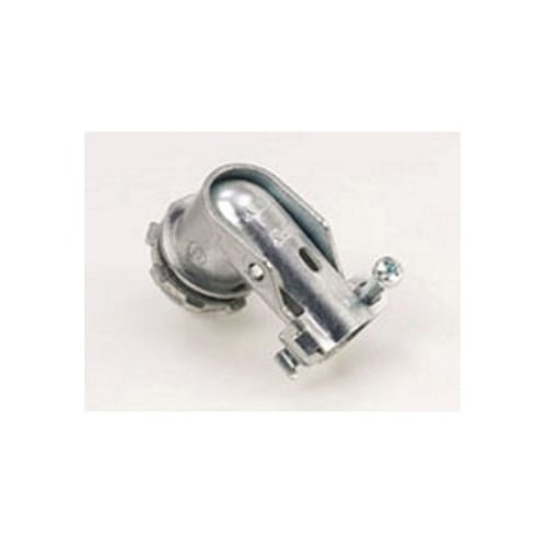 Connector, single screw 90 degree, zinc die cast, flex, size 3/8".