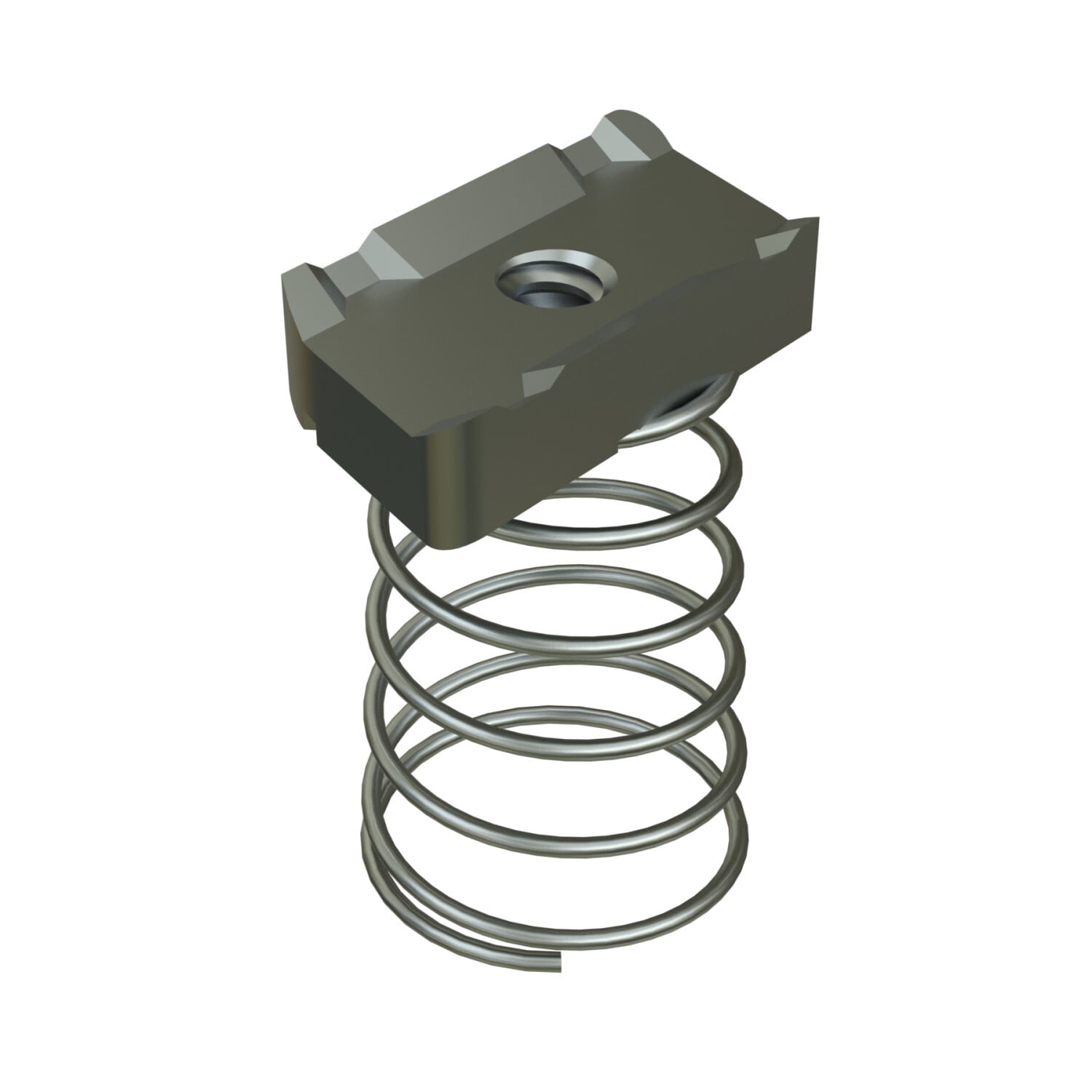 UNISTRUT CHANNEL NUT, #10-32, 0.55"x 0.948x 0.694, WITH STD SPRING, EG