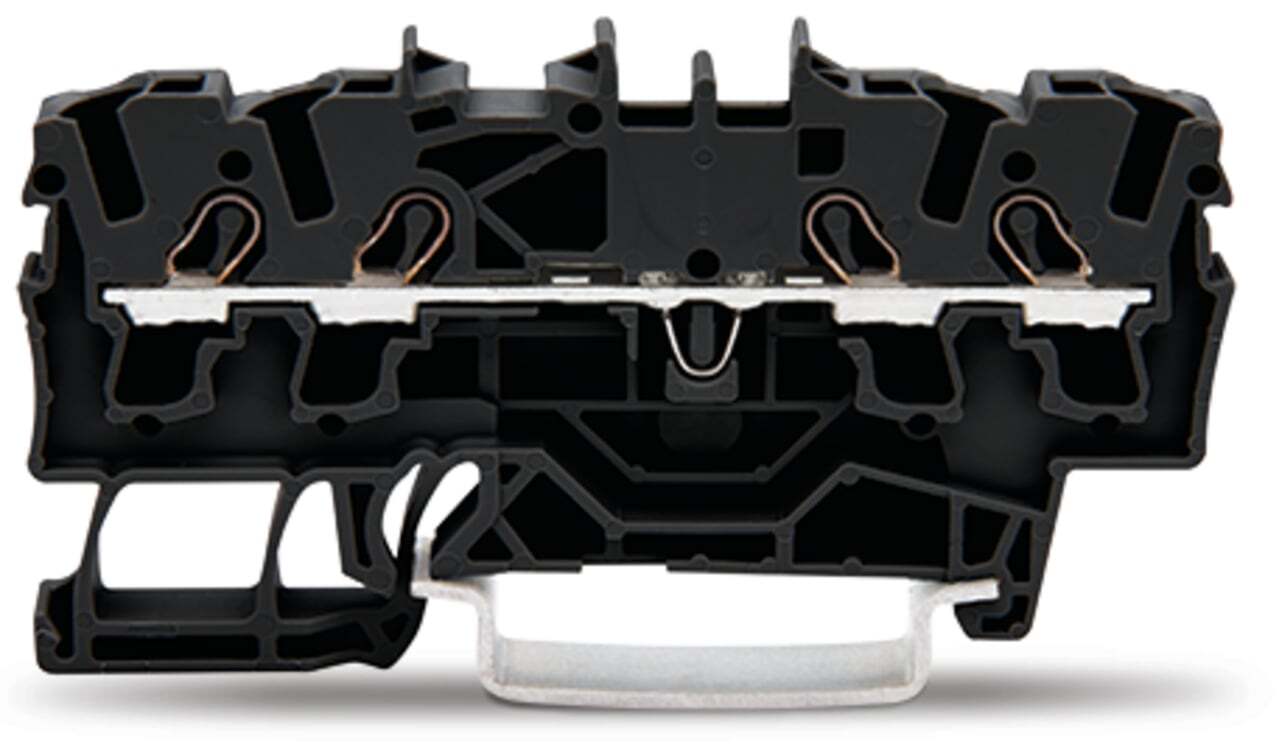 4-conductor through terminal block; 2.5 mm; suitable for Ex e II applications; side and center marking; for DIN-rail 35 x 15 and 35 x 7.5; Push-in CAGE CLAMP; 2,50 mm; black