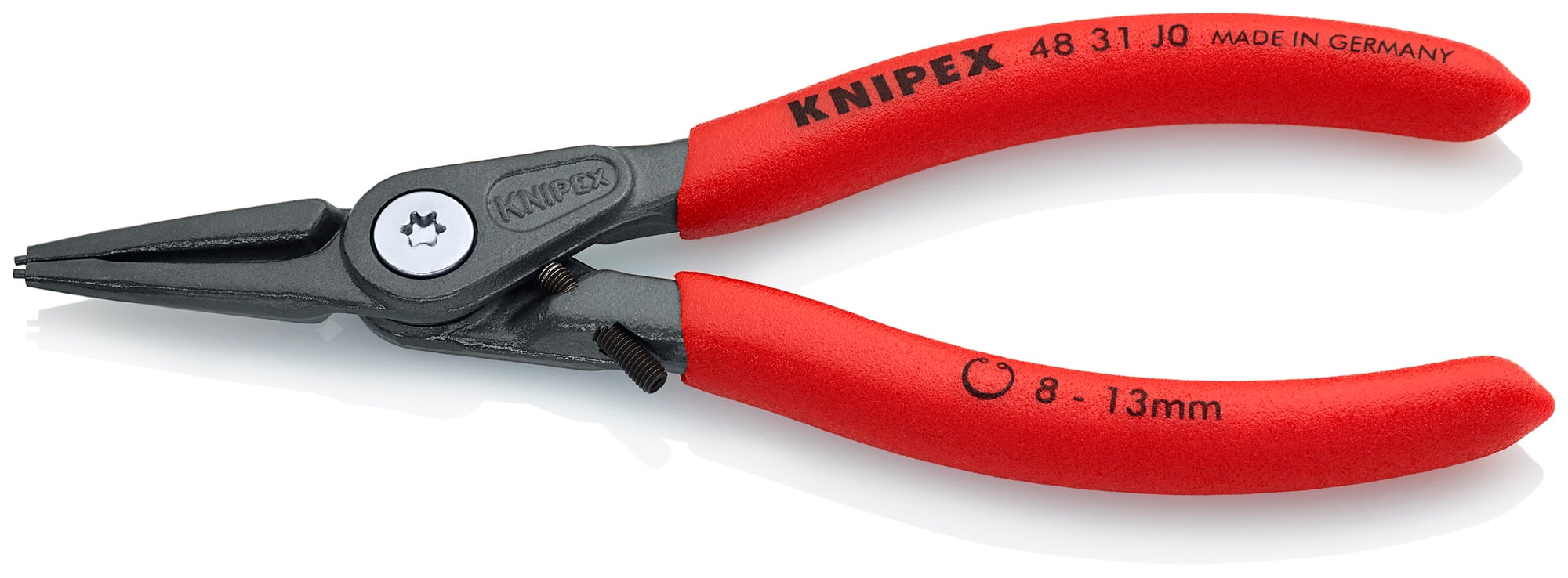 Internal Precision Snap Ring Pliers-Limiter, 5 1/2 in., Non-slip plastic, 1/32 in. Tips