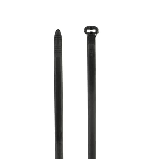 Cable Tie, Black Polyamide (Nylon 6.6) for Temperatures up to 105 Degrees Celsius (220 F), Weather and Ultraviolet Resistant for Indoor and Outdoor Applications, UL/EN/CSA62275 Type 2/21S Rated for AH-2 Plenum and as a Flexible Cable and Conduit Support, Length of 889mm (35.0 Inches), Width of 8.13mm (0.32 Inches), Thickness of 1.7mm (0.07 Inches), Tensile Strength Rating of 780 Newtons (175 pounds)