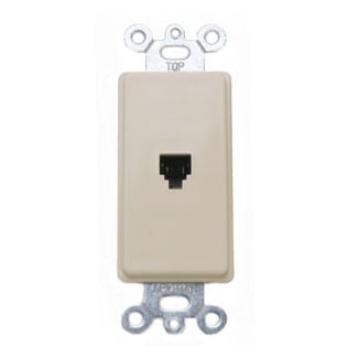 Leviton Decora Telephone/Video, 625, 6P4C Color Ivory Mounting Screw Terminal Country Of Origin United States