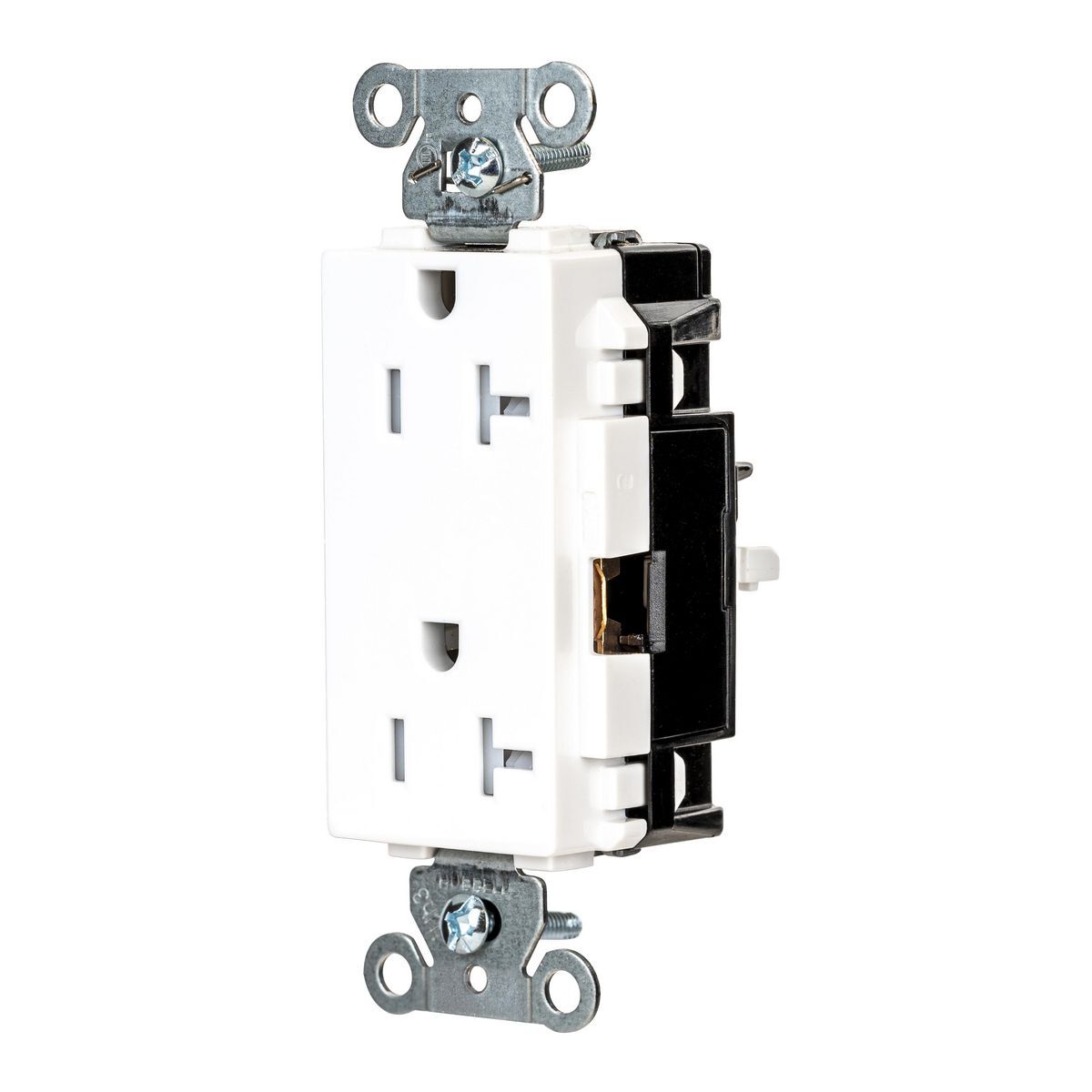 Straight Blade Devices, EdgeConnect, Decorator Receptacle, Commercial Grade, Tamper Resistant, 2-Pole 3-Wire, 20A 125V, 5-20R, Screwless Terminal, White