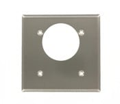 2-Gang Flush Mount 2.15-Inch Diameter, Offset Device Receptacle Wallplate, Device Mount, Aluminum