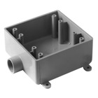 Two Gang 2FSE Box, Volume 32 Cubic Inches, Length 4.620 Inches, Width 4.620 Inches, Depth 1.980 Inches, Conduit Size 1 Inch, Material PVC, Color Grey, Pack of 10