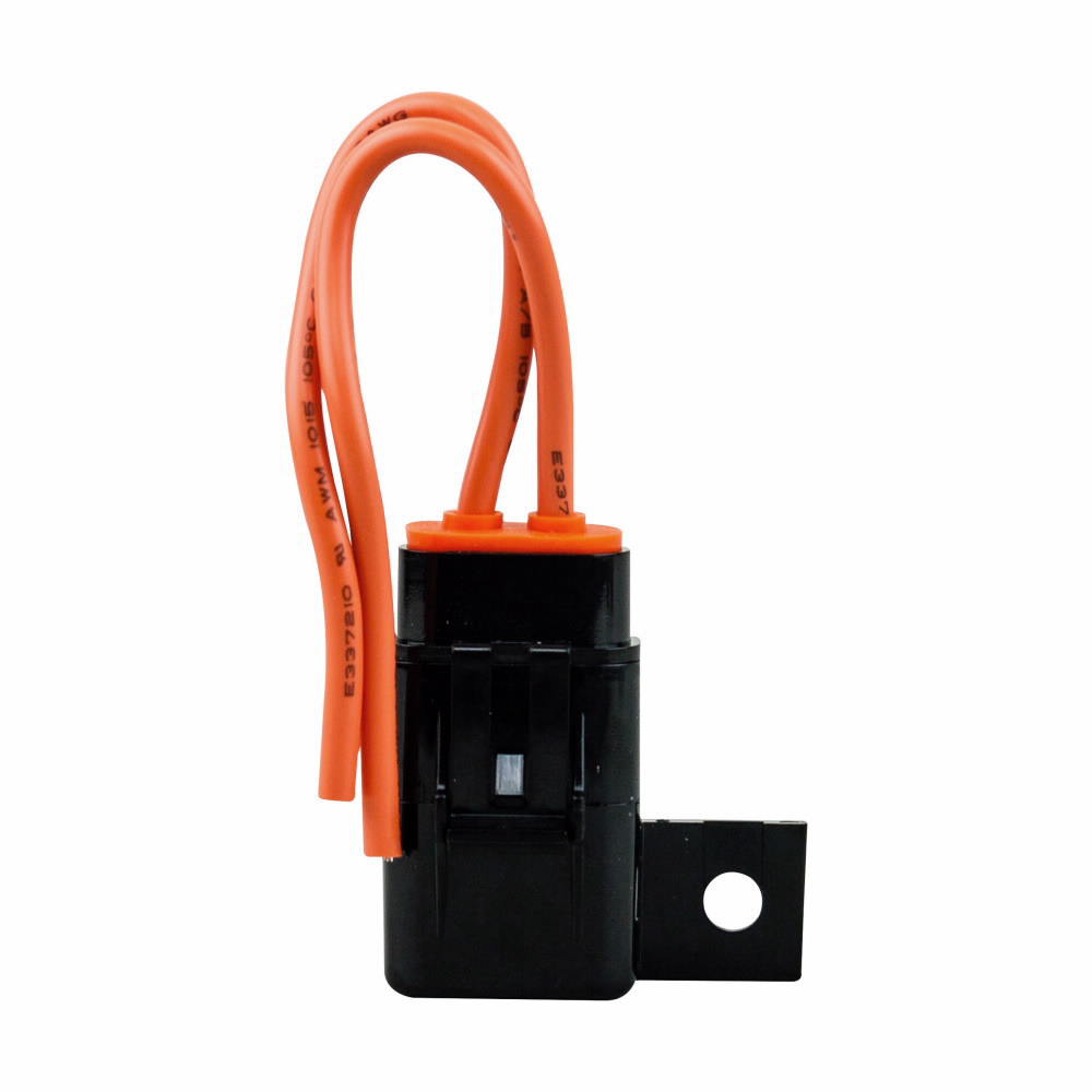 Eaton Bussmann series HHR fuse holder, Heavy duty, water resistant, 32V, 30A, Non Indicating, Fuse panel, 12 AWG Lead Wire, Nylon cap and housing, silicone rubber gasket, tin-plated brass terminal