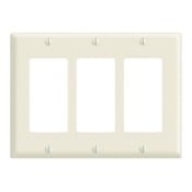 3-Gang Decora/GFCI Decora Wallplate, Midway Size, Light Almond