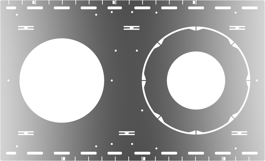 DLPLATE/SJ Downlight Plate, For Use With Stud/Joist Mounting, Wafer, Field Adjustable Wafer, Performance Downlight and Performance Field Adjustable Downlight, Galvanized Steel