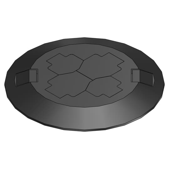Poke-Through Cover, 7-1/2 Inch Diameter, Aluminum with Black Powder Finish