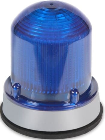 XTRA-BRITE Multi-Mode Beacon, 120 VAC, LUXEON Rebel LED Lamp, 3-1/4 in Dia, Panel Mount, Blue