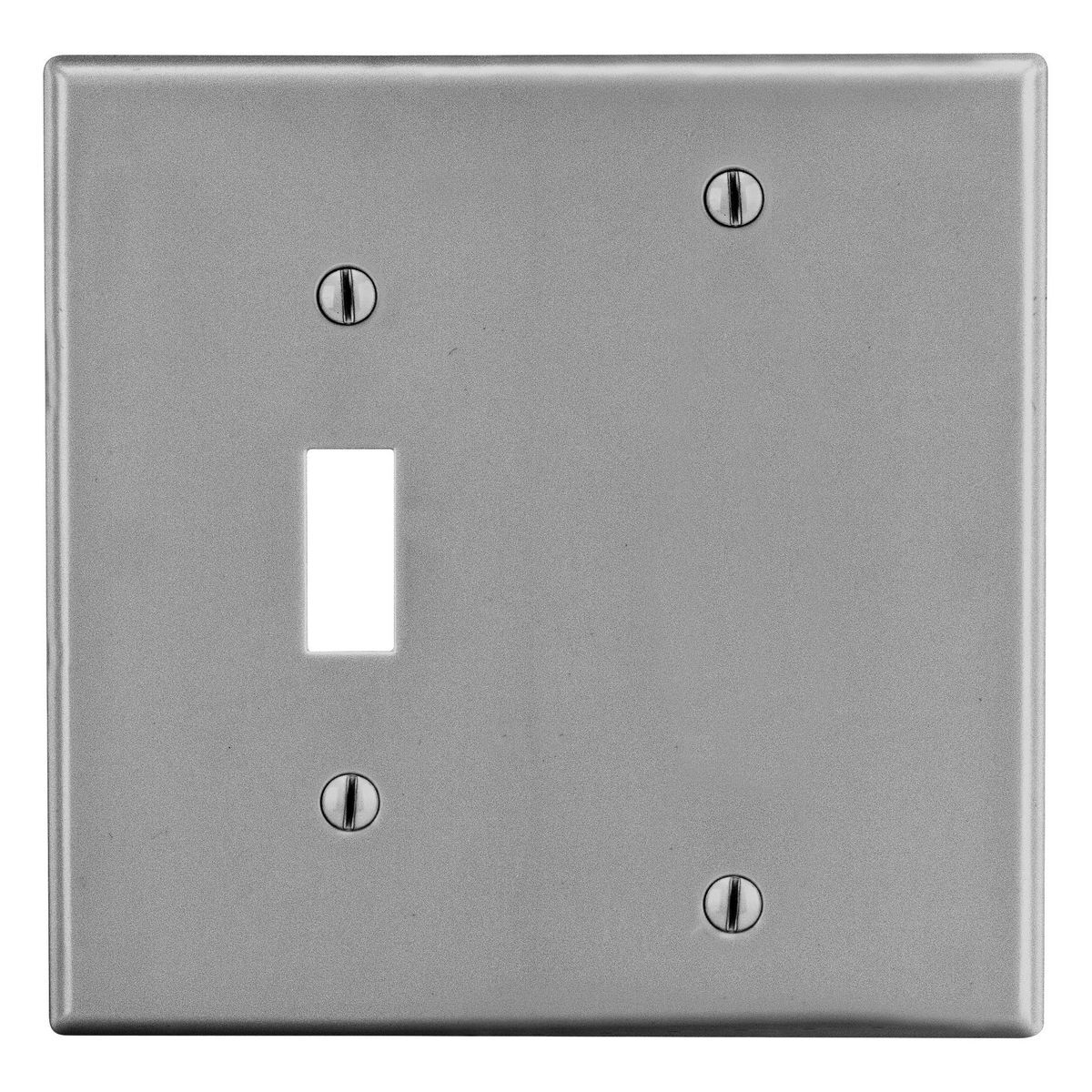 Wallplate, 2-Gang, 1) Toggle 1) Blank, Gray
