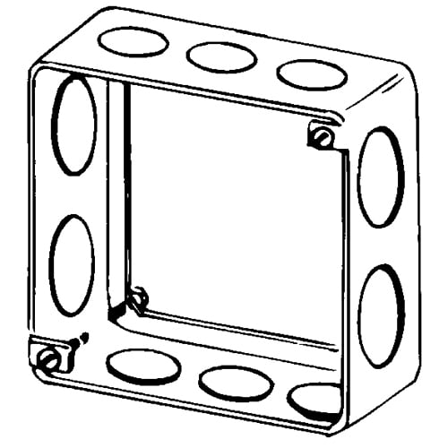 Features:1 1/2IN Depth, For 4 IN Boxes, (6) 1/2 IN, (4) 3/4 IN Knockout, Standard:UL, Material:Steel, Cubic Capacity:21CI
