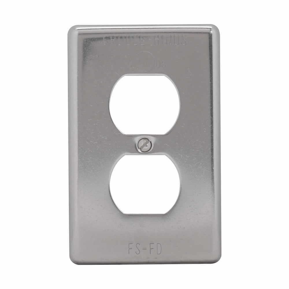 Eaton Crouse-Hinds series Condulet FD receptacle formed cover and gasket, Stainless steel