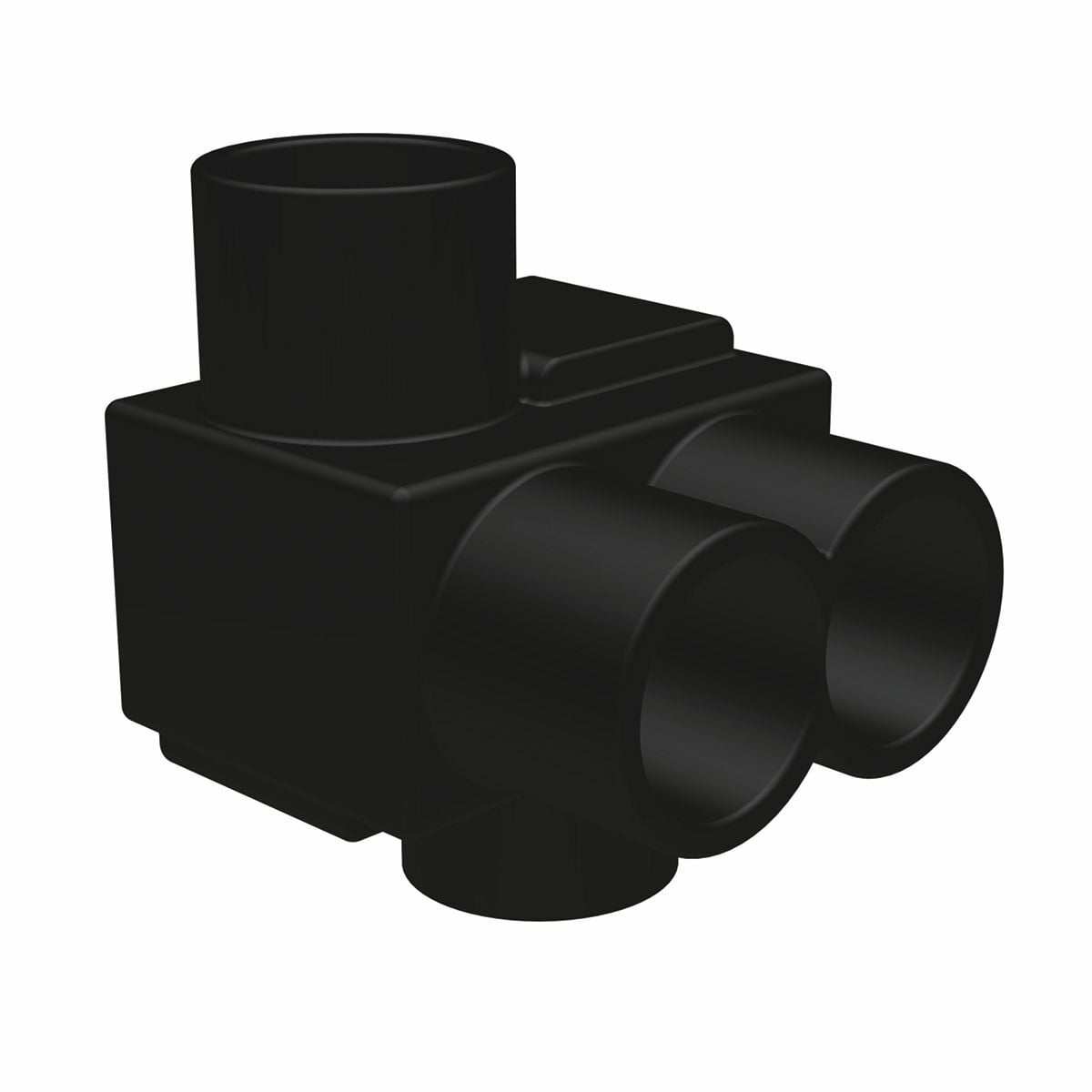 Al Distribution Tap Connectors, UV Black Plastisol Covered, 2 Ports, Offset Entry, #14-2/0 , 600 V, Torque 120 in/lbs, Temp Rating 90 Deg C.