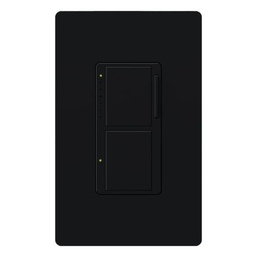 Maestro Incandescent/Halogen Dimmer and Switch, Single-pole, 120V/300W dimmer, 2.5A switch in black