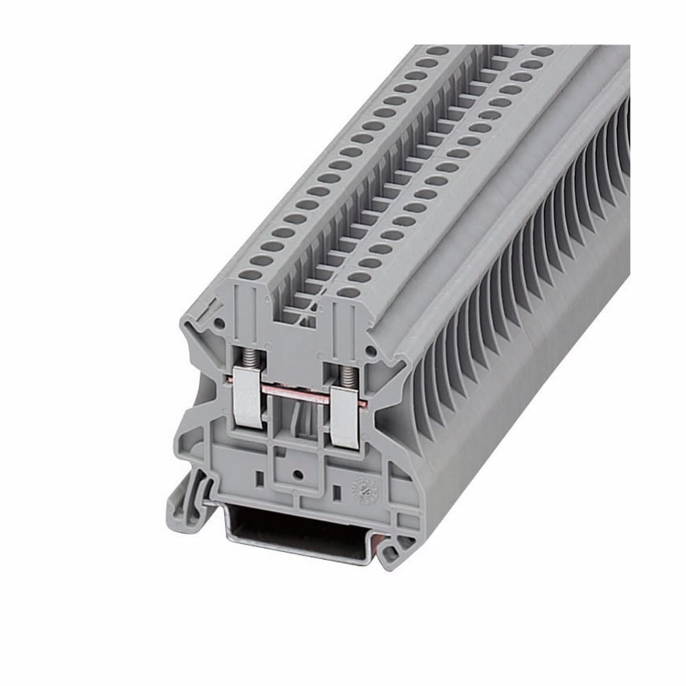 Eaton XB IEC terminal block, Screw connection single level-through-feed, Gray, 12 AWG/2.5 mm2 maximum wire