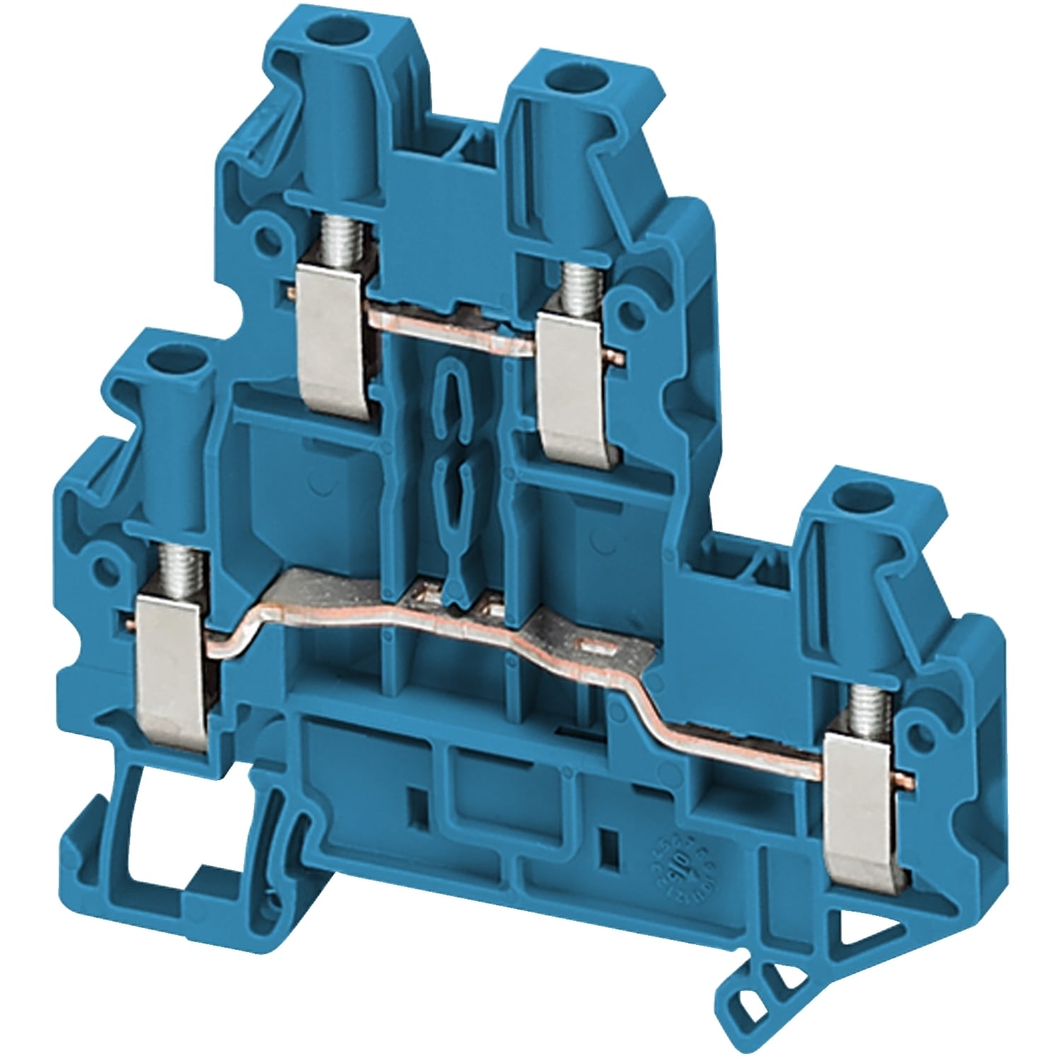 Terminal block, Linergy TR, blue, 4mm2, double level, 4 points, set of 10