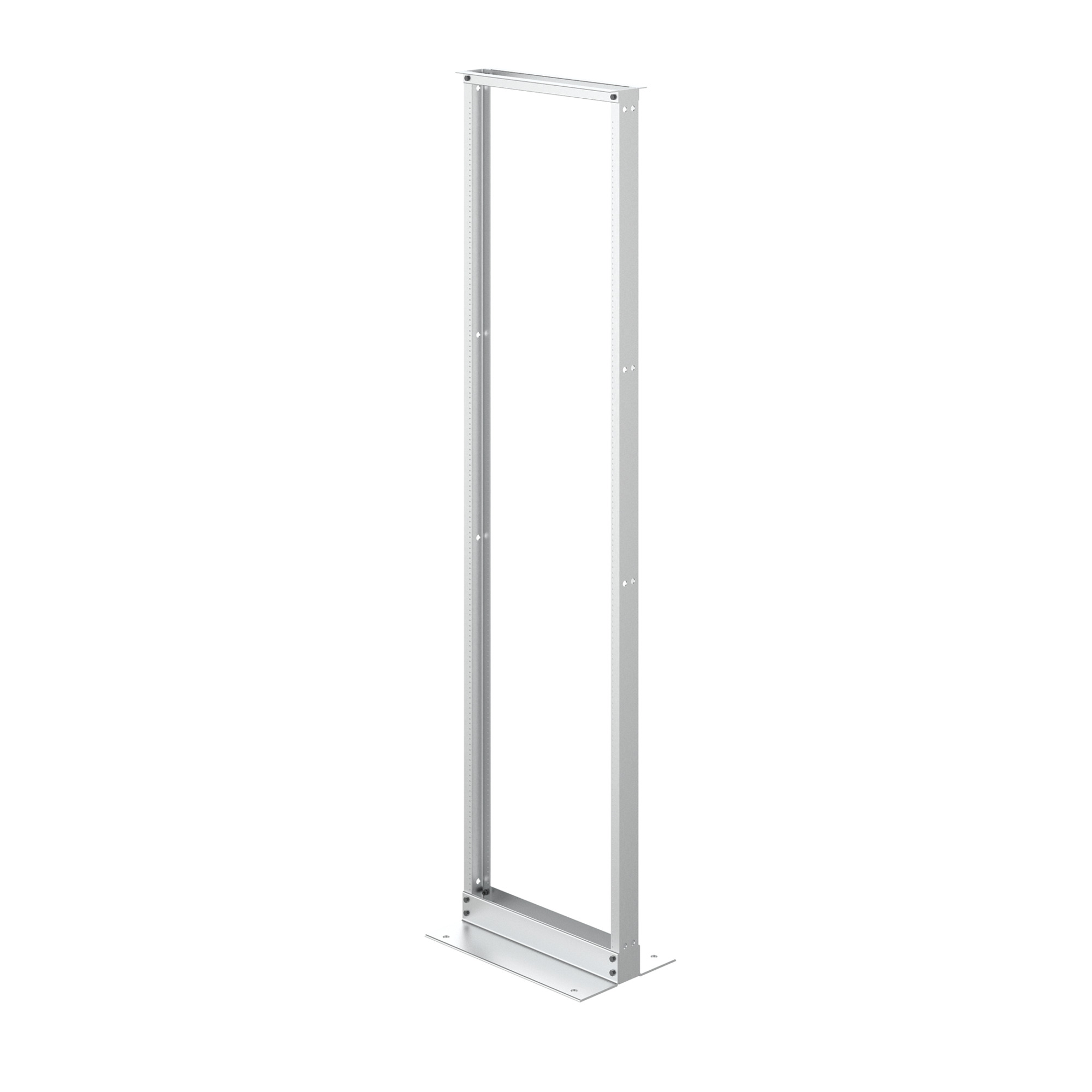 Open Frame Rack 2-Post, 96.00x24.25x15.00, Mill, Aluminum