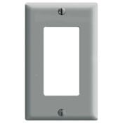 1-Gang Decora/GFCI Device Decora Wallplate, Standard Size, Thermoset, Device Mount, Gray